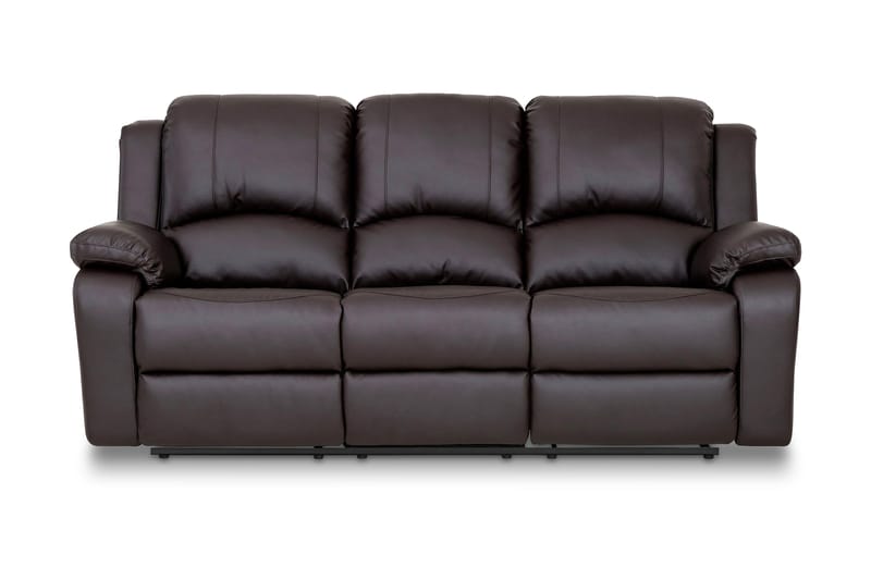 Norbo Reclinersofa 3-seter Kunstlær - Brun - 3 seters kinosofa & reclinersofa - Reclinersofaer