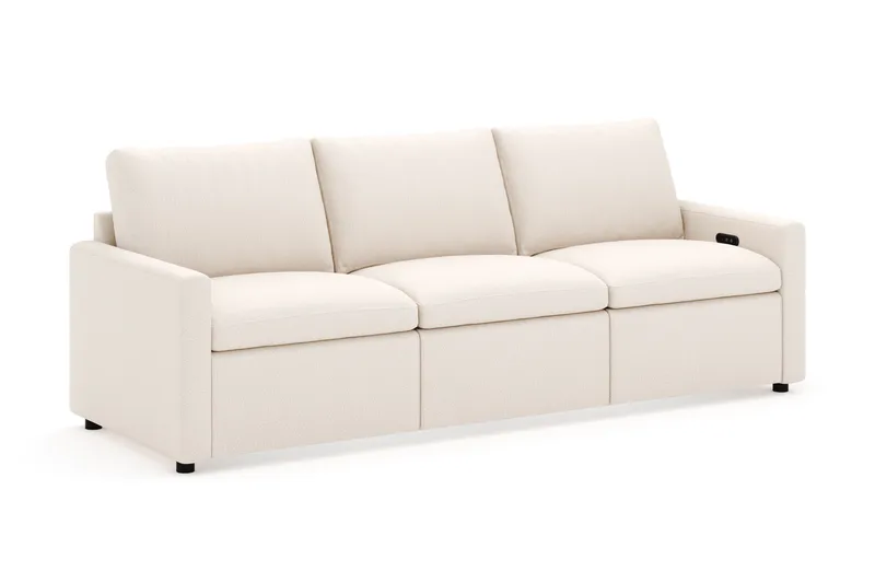 Barsele 3-seter Elektrisk Reclinersofa - Beige - Møbler - Sofaer - Reclinersofaer - 3 seters kinosofa & reclinersofa