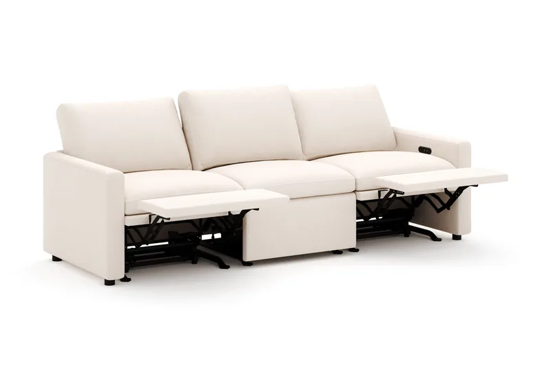 Barsele 3-seter Elektrisk Reclinersofa - Beige - Møbler - Sofaer - Reclinersofaer - 3 seters kinosofa & reclinersofa