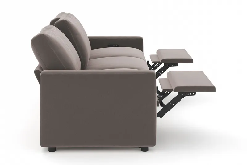 Barsele 3-seter Elektrisk Reclinersofa - Brun - Møbler - Sofaer - Reclinersofaer - 3 seters kinosofa & reclinersofa