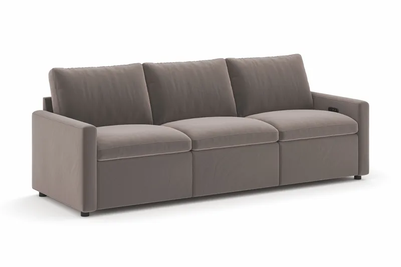 Barsele 3-seter Elektrisk Reclinersofa - Brun - Møbler - Sofaer - Reclinersofaer - 3 seters kinosofa & reclinersofa