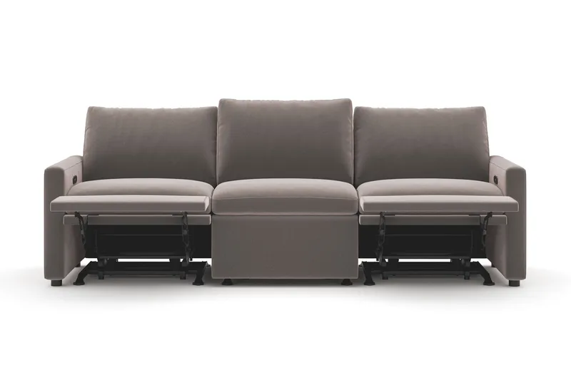 Barsele 3-seter Elektrisk Reclinersofa - Brun - Møbler - Sofaer - Reclinersofaer - 3 seters kinosofa & reclinersofa