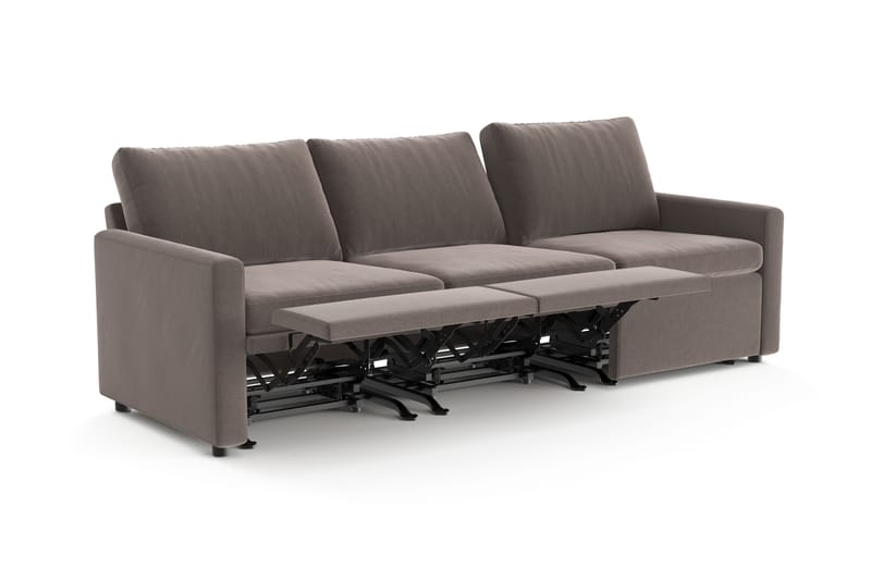 Barsele 3-seter Elektrisk Reclinersofa - Brun - Møbler - Sofaer - Reclinersofaer - 3 seters kinosofa & reclinersofa