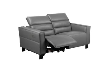 Carpari 2-seter Reclinersofa 162 cm med Justerbare Nakkestøtter i Skinn - Grå - Møbler - Sofaer - Reclinersofaer - 2 seters kinosofa & reclinersofa