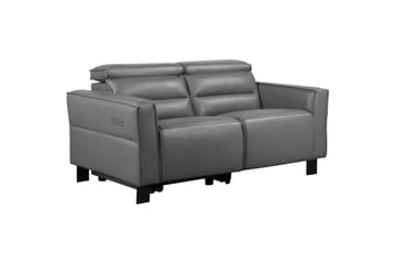 Carpari 2-seter Reclinersofa 162 cm med Justerbare Nakkestøtter i Skinn - Grå - Møbler - Sofaer - Reclinersofaer - 2 seters kinosofa & reclinersofa