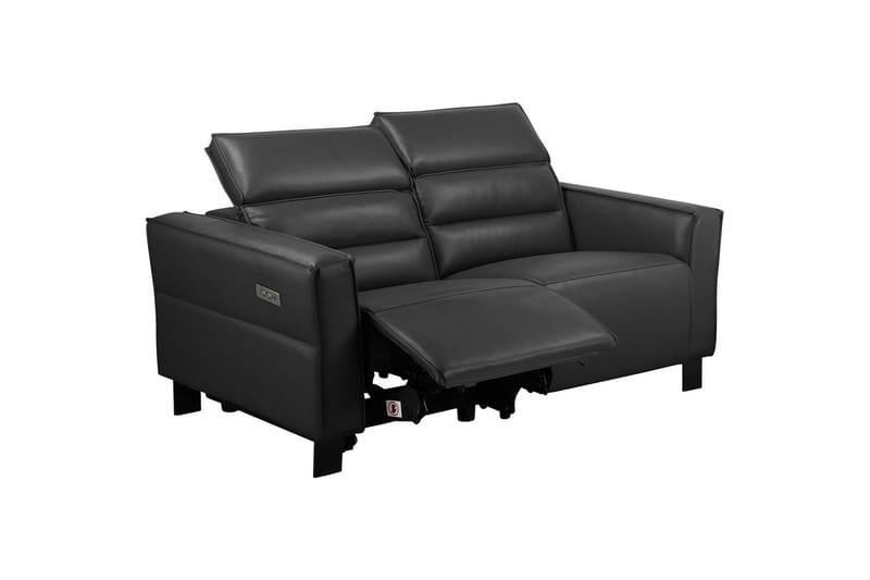 Carpari 2-seter Reclinersofa 162 cm med Justerbare Nakkestøtter i Skinn - Svart - Møbler - Sofaer - Reclinersofaer - 2 seters kinosofa & reclinersofa