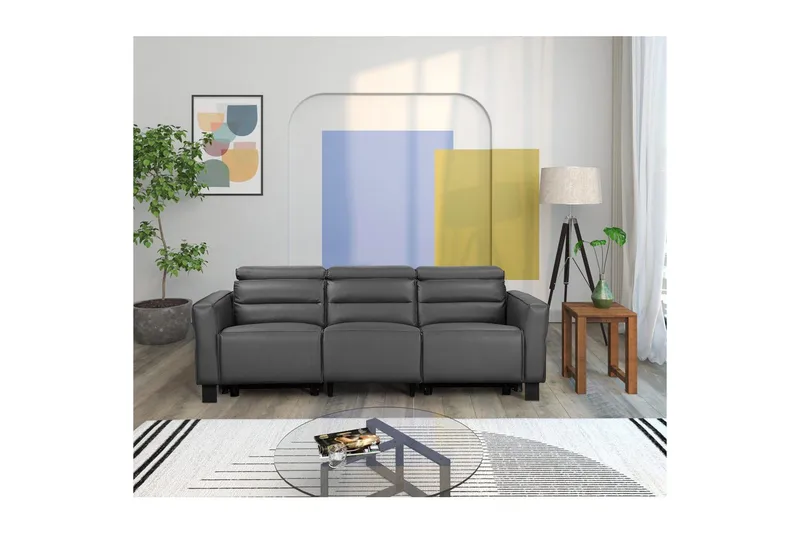 Carpari Reclinersofa 3-seter - Grå - Møbler - Sofaer - Reclinersofaer - 3 seters kinosofa & reclinersofa