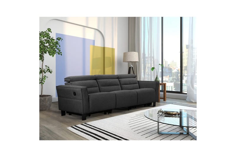 Carpari Reclinersofa 3-seter - Grå - Møbler - Sofaer - Reclinersofaer - 3 seters kinosofa & reclinersofa