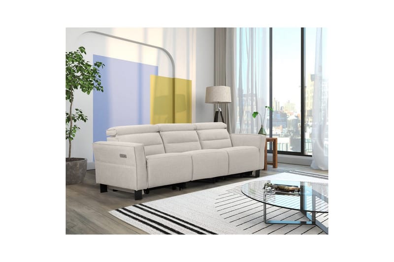 Carpari Reclinersofa 3-seter - Hvit - Møbler - Sofaer - Reclinersofaer - 3 seters kinosofa & reclinersofa