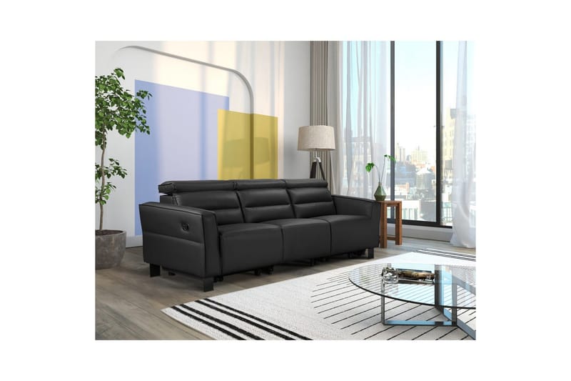 Carpari Reclinersofa 3-seter - Svart - Møbler - Sofaer - Reclinersofaer - 3 seters kinosofa & reclinersofa