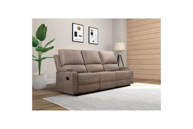 Dallas Reclinersofa 3-seter - Brun - Møbler - Sofaer - Reclinersofaer - 3 seters kinosofa & reclinersofa
