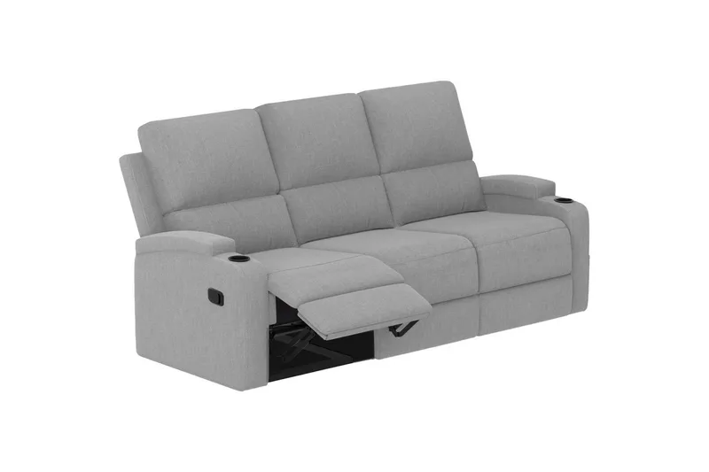 Dallas Reclinersofa 3-seter - Grå - Møbler - Sofaer - Reclinersofaer - 3 seters kinosofa & reclinersofa