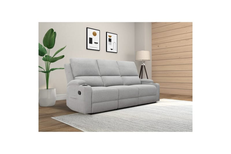 Dallas Reclinersofa 3-seter - Grå - Møbler - Sofaer - Reclinersofaer - 3 seters kinosofa & reclinersofa