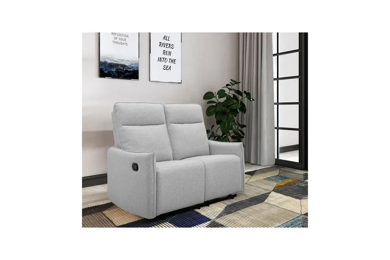 Lugo Reclinersofa 2-seter - Grå - Møbler - Sofaer - Reclinersofaer - 2 seters kinosofa & reclinersofa
