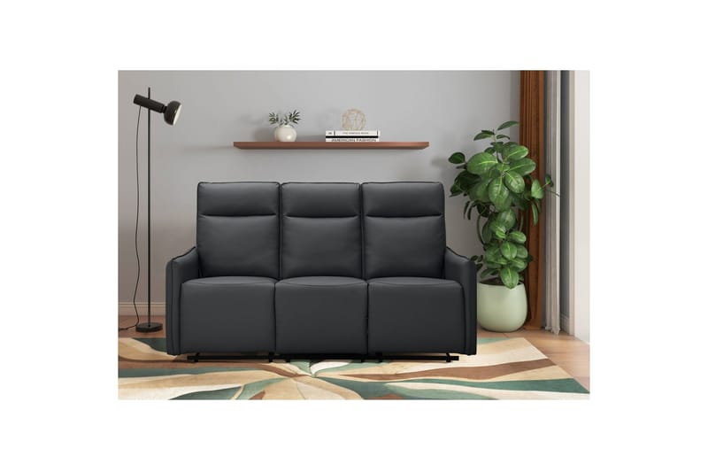 Lugo Reclinersofa 3-seter - Svart - Møbler - Sofaer - Reclinersofaer - 3 seters kinosofa & reclinersofa