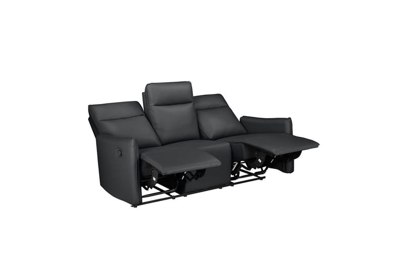 Lugo Reclinersofa 3-seter - Svart - Møbler - Sofaer - Reclinersofaer - 3 seters kinosofa & reclinersofa