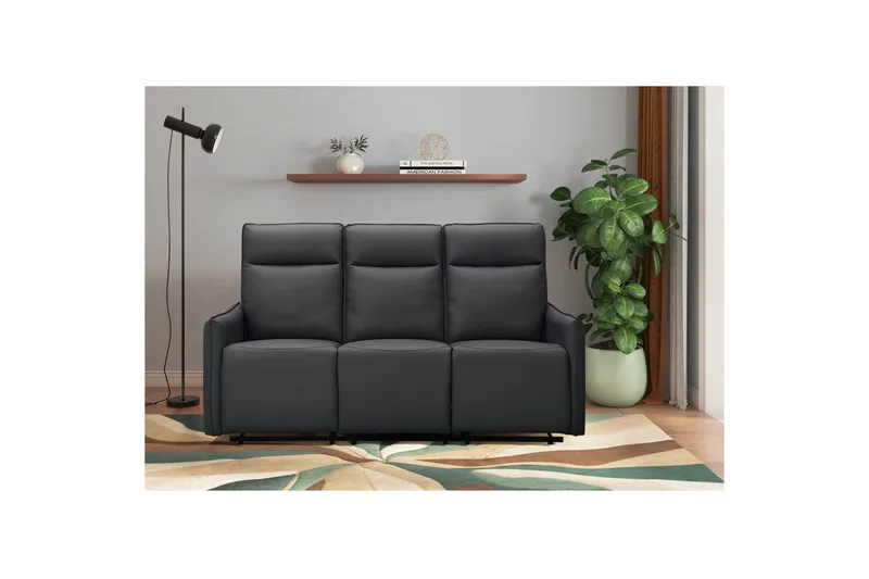 Lugo Reclinersofa 3-seter - Svart - Møbler - Sofaer - Reclinersofaer - 3 seters kinosofa & reclinersofa