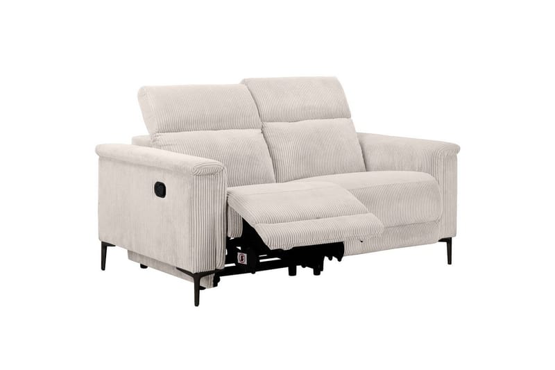 Lund 2-seter Rektangulær Reclinersofa i Kordfløyel - Lysebeige - Møbler - Sofaer - Reclinersofaer - 2 seters kinosofa & reclinersofa