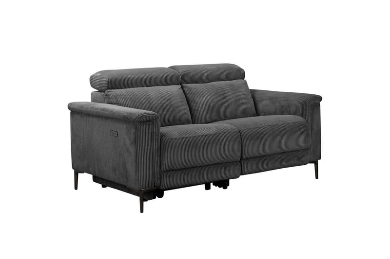 Lund 2-seter Rektangulær Reclinersofa med Nakkestøtte i Stoff med Grått Utseende - Grå - Møbler - Sofaer - Reclinersofaer - 2 seters kinosofa & reclinersofa