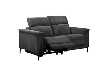 Lund 2-seter Rektangulær Reclinersofa med Nakkestøtte i Stoff med Grått Utseende - Grå - Møbler - Sofaer - Reclinersofaer - 2 seters kinosofa & reclinersofa
