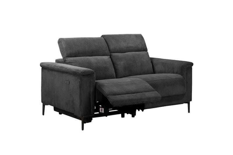 Lund 2-seter Rektangulær Reclinersofa med Nakkestøtte i Stoff med Grått Utseende - Grå - Møbler - Sofaer - Reclinersofaer - 2 seters kinosofa & reclinersofa