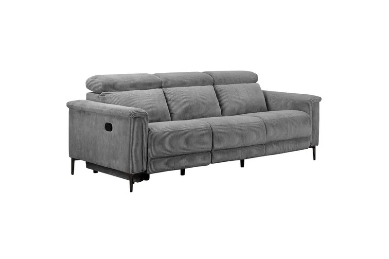 Lund Reclinersofa 3-seter - Grå - Møbler - Sofaer - Reclinersofaer - 3 seters kinosofa & reclinersofa