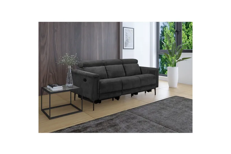 Lund Reclinersofa 3-seter - Grå - Møbler - Sofaer - Reclinersofaer - 3 seters kinosofa & reclinersofa