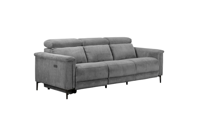 Lund Reclinersofa 3-seter - Grå - Møbler - Sofaer - Reclinersofaer - 3 seters kinosofa & reclinersofa