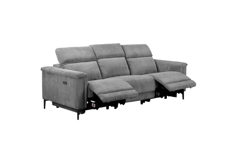 Lund Reclinersofa 3-seter - Grå - Møbler - Sofaer - Reclinersofaer - 3 seters kinosofa & reclinersofa