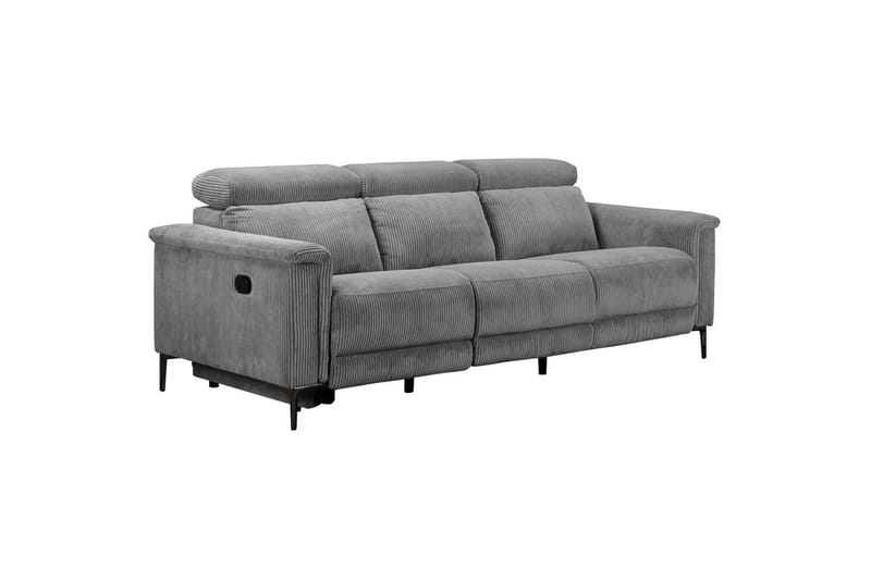 Lund Reclinersofa 3-seter - Grå - Møbler - Sofaer - Reclinersofaer - 3 seters kinosofa & reclinersofa