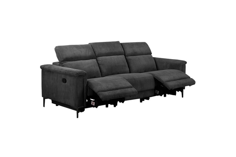 Lund Reclinersofa 3-seter - Grå - Møbler - Sofaer - Reclinersofaer - 3 seters kinosofa & reclinersofa