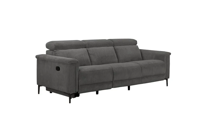 Lund Reclinersofa 3-seter - Grå - Møbler - Sofaer - Reclinersofaer - 3 seters kinosofa & reclinersofa