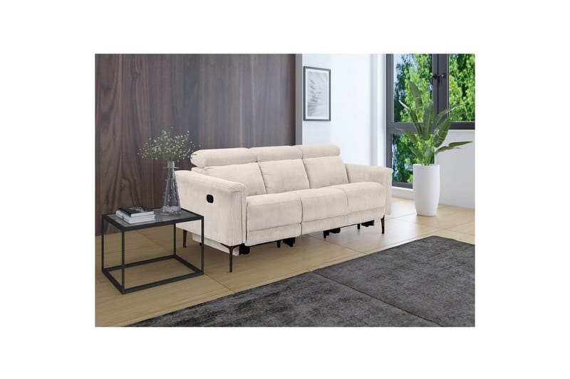 Lund Reclinersofa 3-seter - Hvit - Møbler - Sofaer - Reclinersofaer - 3 seters kinosofa & reclinersofa