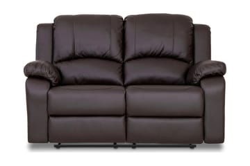 Norbo Liten Reclinersofa 2-seter Kunstskinn - Fällbar sofa - Kinosofa - Brun - Møbler - Sofaer - Reclinersofaer - 2 seters kinosofa & reclinersofa
