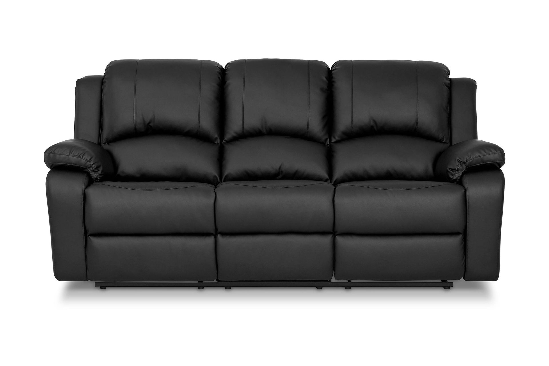 Norbo Skjønn Reclinersofa 3-seter Kunstskinn - Fällbar sofa - Kinosofa - Svart