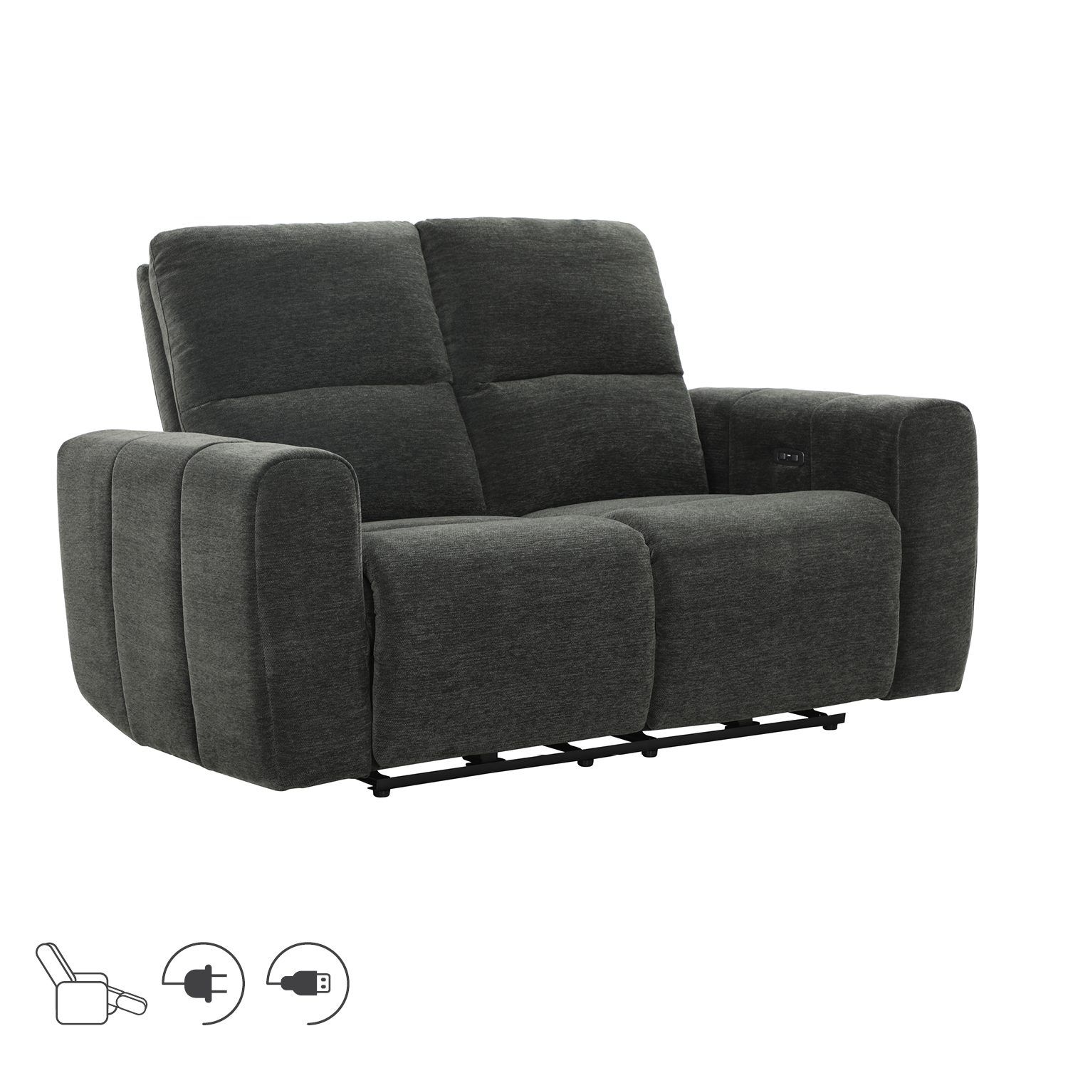 Reclinersofa Ödmark 2-seter med elektrisk mekanisme - grå