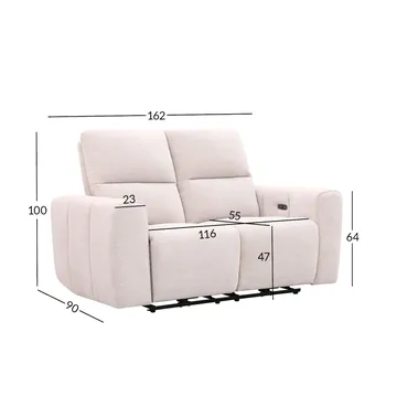 Reclinersofa Ödmark 2-seter med elektrisk mekanisme - lys beige - Møbler - Sofaer - Reclinersofaer - 2 seters kinosofa & reclinersofa
