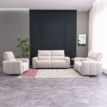 Reclinersofa Ödmark 3-seter med elektrisk mekanisme - lys beige - Møbler - Sofaer - Reclinersofaer - 3 seters kinosofa & reclinersofa