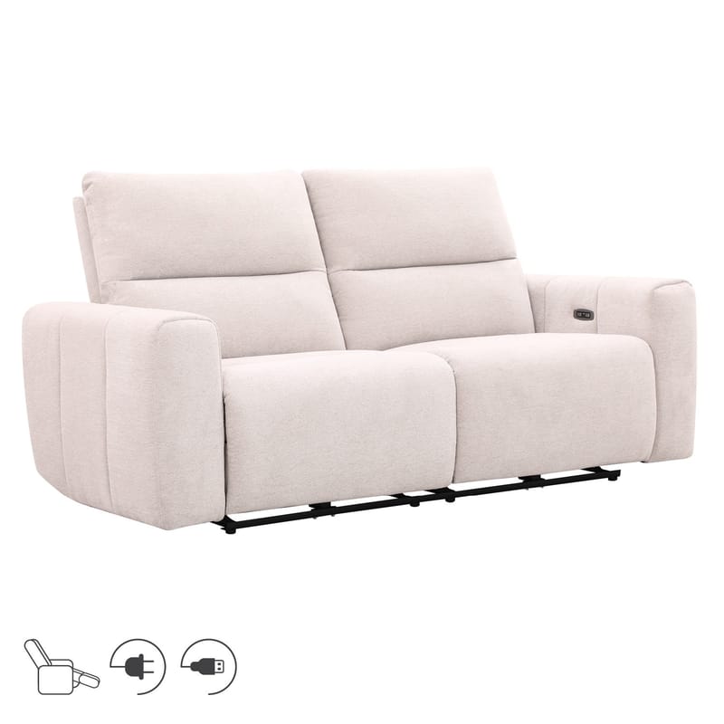 Reclinersofa Ödmark 3-seter med elektrisk mekanisme, lys beige