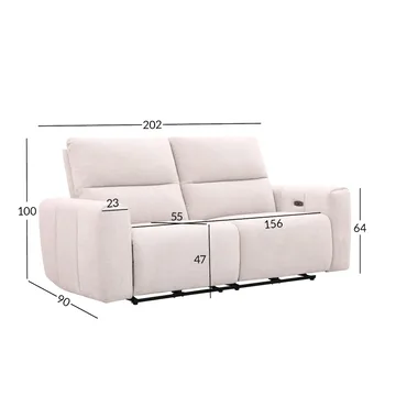 Reclinersofa Ödmark 3-seter med elektrisk mekanisme - lys beige - Møbler - Sofaer - Reclinersofaer - 3 seters kinosofa & reclinersofa