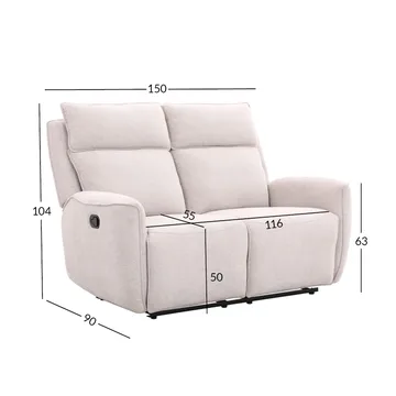 Reclinersofa Östvik 2-seter med manuell mekanisme - beige - Møbler - Sofaer - Reclinersofaer - 2 seters kinosofa & reclinersofa