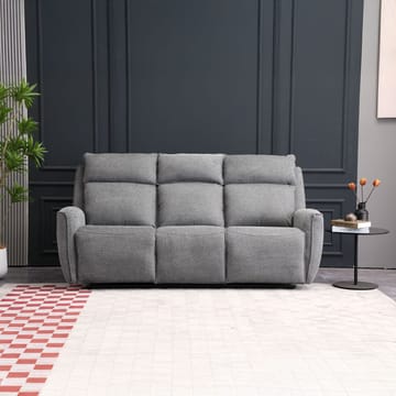 Reclinersofa Östvik 3-seter med manuell mekanisme - grå - Møbler - Sofaer - Reclinersofaer - 3 seters kinosofa & reclinersofa