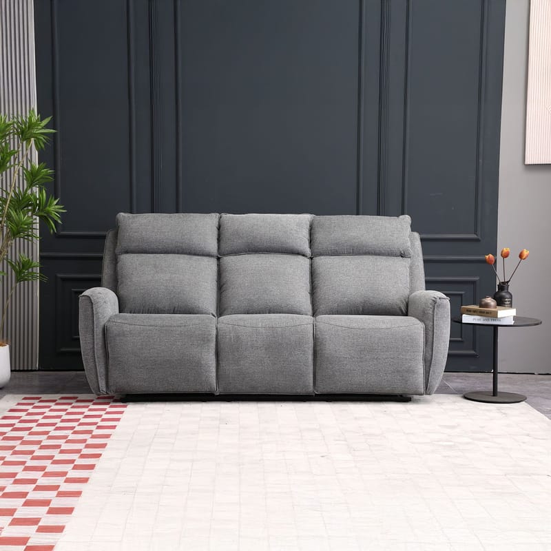 Reclinersofa Östvik 3-seter med manuell mekanisme - grå - Møbler - Sofaer - Reclinersofaer - 3 seters kinosofa & reclinersofa