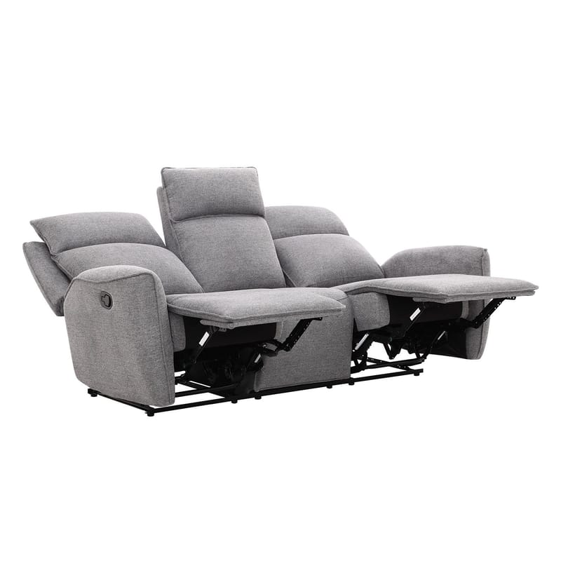 Reclinersofa Östvik 3-seter med manuell mekanisme - grå - Møbler - Sofaer - Reclinersofaer - 3 seters kinosofa & reclinersofa