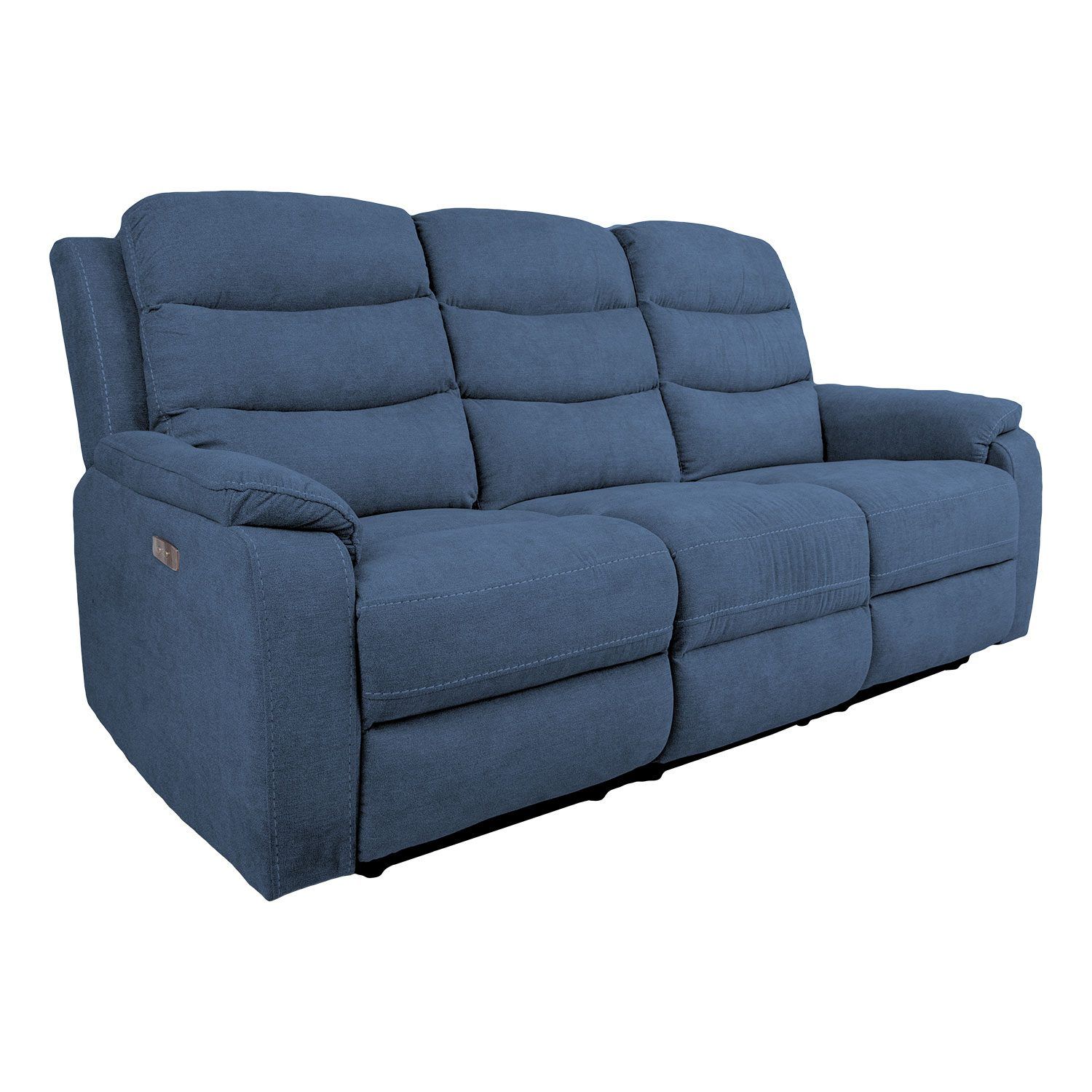Reclinersofa Blenor 3-seter med elektrisk mekanisme - blå