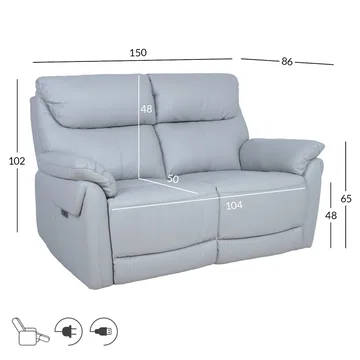 Reclinersofa Dalsor 2-seter med elektrisk mekanisme - Beige - Møbler - Sofaer - Reclinersofaer - 2 seters kinosofa & reclinersofa