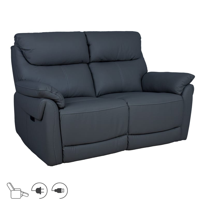 Reclinersofa Dalsor 2-seter med elektrisk mekanisme, Mørk grå