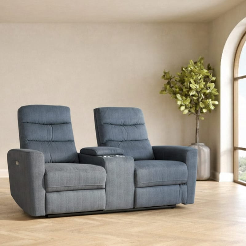 Reclinersofa Darvi 2-seter med elektrisk mekanisme - blå - Møbler - Sofaer - Reclinersofaer - 2 seters kinosofa & reclinersofa
