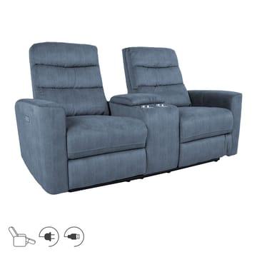 Reclinersofa Darvi 2-seter med elektrisk mekanisme - blå - Møbler - Sofaer - Reclinersofaer - 2 seters kinosofa & reclinersofa