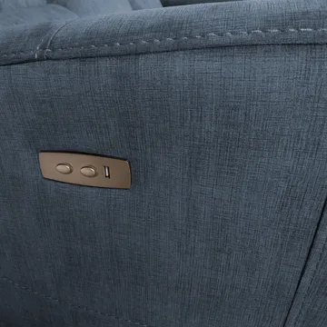 Reclinersofa Darvi 3-seter med elektrisk mekanisme - blå - Møbler - Sofaer - Reclinersofaer - 3 seters kinosofa & reclinersofa